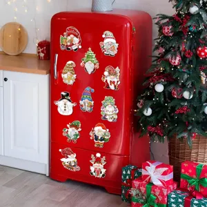 Christmas gnome fridge magnets set cute faceless doll holiday decorative magnetic stickers