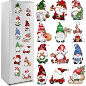 Christmas gnome magnetic refrigerator stickers set decorative holiday kitchen display