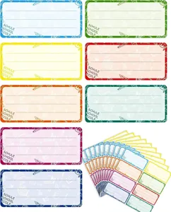 Bunte selbstklebende Schulnamen Etiketten Aufkleber für Kinder Notizbuch Schreibwaren.