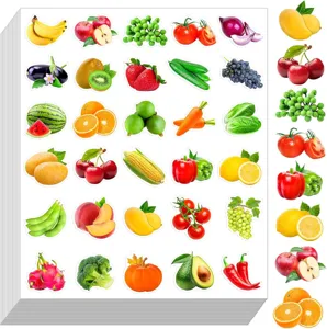 Kids realistic fruit and vegetable stickers DIY decorative cartoon sticker sheets for crafts