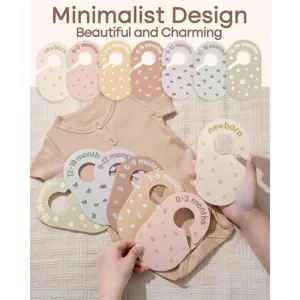 Baby closet dividers newborn to 24 months pastel floral wooden storage hanging tags