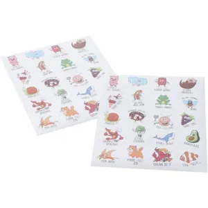 Cute kids motivational reward stickers with adorable animal and food designs for notebooks