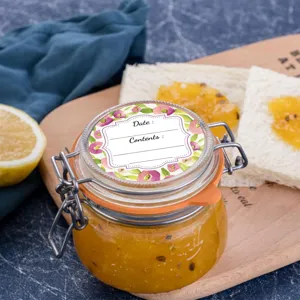 Autocollants de pots à fleurs, étiquettes imperméables de date et contenu pour confiture.