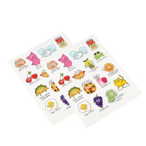 Cute cartoon animal food reward stickers set for kids classroom motivation diy decor.