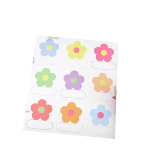 Boho floral name tag stickers colorful flower labels cute classroom home decorative decals