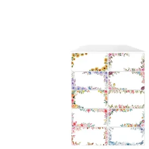 Aquarell Blumen Adressaufkleber, selbstklebende personalisierbare Geschenketiketten Briefmarken.
