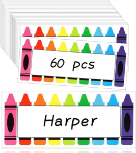 Étiquettes de nom de crayon autocollants d'étudiants personnalisés fête de rentrée