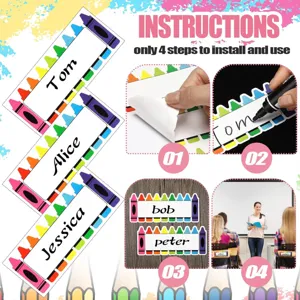 Étiquettes de nom de crayon personnalisées autocollants d'étudiant fête de rentrée