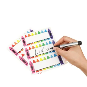 Etiquettes de nom de crayon personnalisees pour enfants fournitures scolaires impermeables