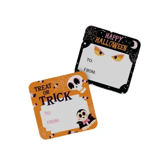 Autocollants de sacs de bonbons Halloween étiquettes de cadeau fantôme mignon fête set