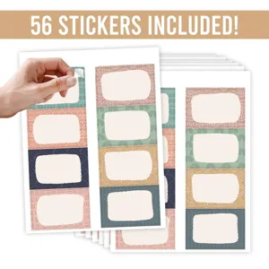 Feuilles d'autocollants colorés bohèmes écrites pour déco chambre d'enfants DIY 56 étiquettes