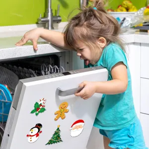Weihnachten dekorative magnetische Aufkleber Set fuer Geschirrspueler und Kueche.