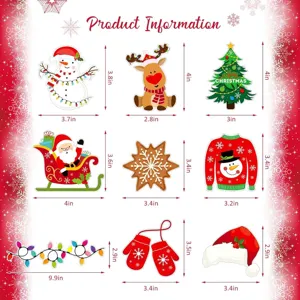 Weihnachtliche magnetische Kühlschrankaufkleber Set festliche Deko Aufkleber mit vielen Motiven.