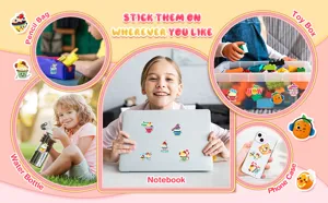 Simpatici adesivi premio ciambella per bambini, decalcomanie stimolanti per laptop e tazza.
