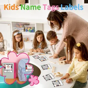 Custom kids name tags labels, waterproof personalized school sticker nameplates for notebooks.