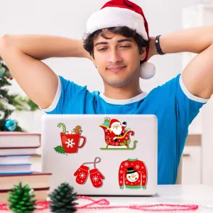 Weihnachtssticker Set dekorative Laptop Aufkleber festliche wasserdichte Geschenke Deko