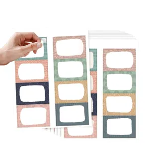 Autocollants étiquettes colorées inscriptibles boho image principale, déco DIY classe.