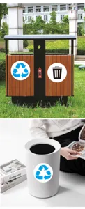 Autocollants de tri des déchets étanches de 5 pouces étiquettes de signe de poubelle de recyclage