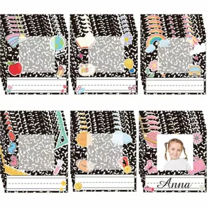 Black Name Labels Stickers Waterproof Self Adhesive School Stationery Labels For Students Classroom Organization