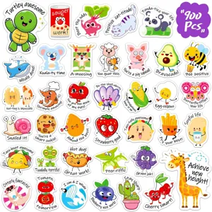 Cute cartoon motivational stickers set for kids students teacher rewards waterproof decals