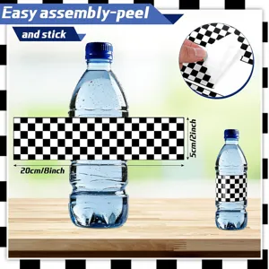 Pegatinas impermeables para etiquetas de botellas de agua de carreras, regalos a cuadros.