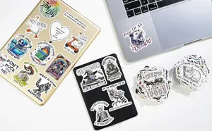 55 Stk. Holografische Lustige Tier Zitate Aufkleber Wasserdicht DIY Notebook Deko
