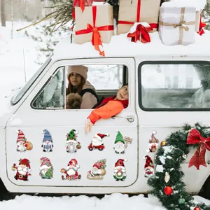 Christmas gnome magnetic stickers set for fridge car door holiday home decor festive gifts