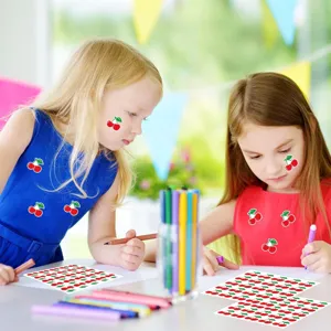 Autocollants de cerises mignons pour le bricolage d'enfants, le scrapbooking et la déco.