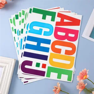 Colorful alphabet stickers waterproof PVC DIY decorative decals for kids party cars