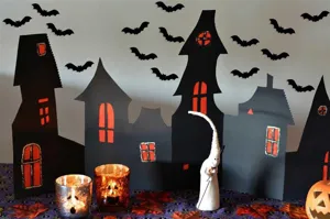 Halloween decoration bat stickers set for home party wall window door spooky decor.