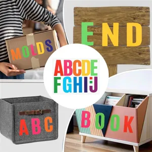Colorful PVC alphabet number stickers for DIY crafts, waterproof letter decals for party car decor.