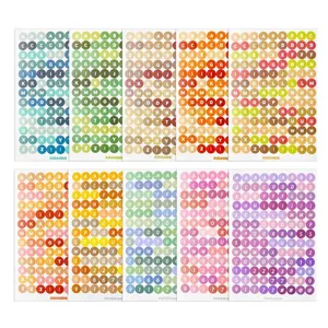 Korean Candy Color Letter Number Stickers Decorative Circular Label Sticker For Scrapbooking DIY Journal Diary