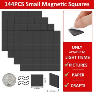 Hojas Magnéticas Suaves Cuadradas Negras Azulejos Magnéticos Autoadhesivos Para Pegatinas De Nevera Pizarra Oficina Hogar
