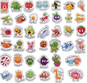 Cute motivational reward stickers for kids and students, waterproof vinyl pack for notebooks.