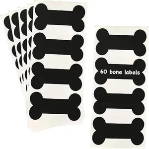 Etichette Autoadhesive in PVC Nero a Forma di Osso di Cane Decorazione per Festa di Compleanno Cucciolo Adesivi Impermeabili per Conservazione