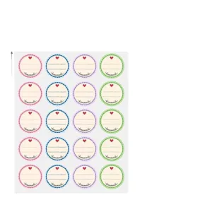 Étiquettes rondes autocollantes imperméables pour pots de confiture maison et marquage.