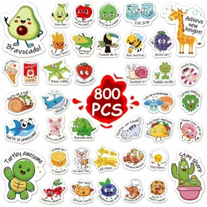 Teacher Classroom Motivational Stickers Waterproof PVC Cartoon Reward Stickers For Kids Students School Journal Notebook Decor