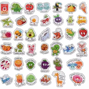 Cute cartoon motivational stickers set for kids students classroom reward teacher decoration.