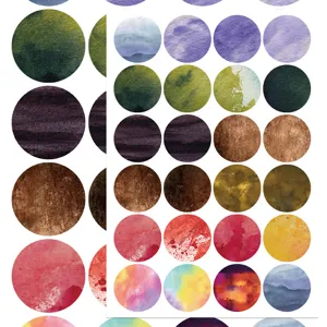 Monet Garden round watercolor dot stickers set for DIY journal and phone case decor.
