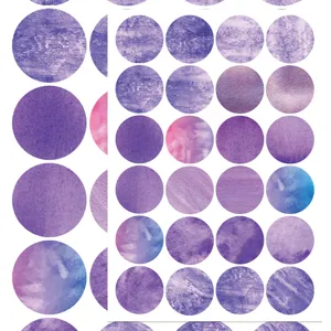 Watercolor round dot stickers for journal diary scrapbooking and phone case DIY decor