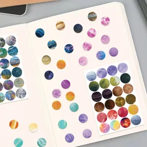 Monet garden round dot stickers for diary journal and phone case DIY decoration details.