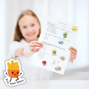 Cute motivational stickers for kids and teachers, waterproof cartoon stationery decals for school.