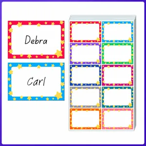 Kinder Naamstickers Kleurrijke Sterrenrand Waterdichte Schoolbenodigdheden DIY Schrijfsticker Decals Voor Klaslokaal Feest