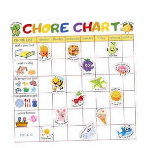 Kids chore chart motivational reward behavioral chart with cute cartoon stickers daily habits