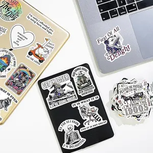 55 Stk. holografische lustige Tier Zitate Aufkleber wasserdichte Vinyl DIY Laptop Deko
