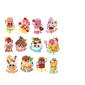 Cute cartoon ice cream incentive stickers for kids students classroom reward sticker sheet