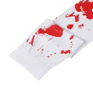 Halloween bloody long socks white over knee costume thigh high stockings scary party props