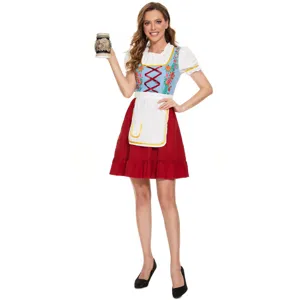 Traditionelles deutsches Oktoberfest Dirndl Kleid Damen Bierkellnerin Kostüm Outfit S-XL