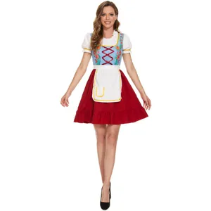 Traditionelles deutsches Oktoberfest Dirndl Kleid für Damen, ideal für Bierfeste und Cosplay.