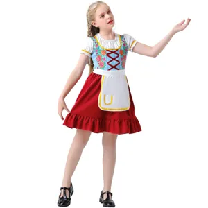 Kinder Deutsches Oktoberfest Dirndl Kleid Traditionelles Bier Kellnerin Kostüm Mädchen